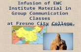 Infusion of EWC Institute Material in Group Communication Classes at Fresno City College Lynn Badertscher.