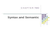 C H A P T E R TWO Syntax and Semantic. 2 Chapter 2 Topics Introduction Organization of Language Description Describing Syntax Formal Methods of Describing.