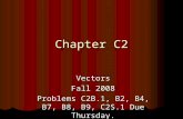 Chapter C2 Vectors Fall 2008 Problems C2B.1, B2, B4, B7, B8, B9, C2S.1 Due Thursday.