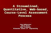 A Streamlined, Quantitative, Web-based, Course-Level Assessment Process Jörg Moßbrucker Glenn Wrate Mike O’Donnell Milwaukee School of Engineering.