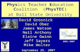 David Grosnick David Ober James Watson Neil Anthony Elaine Gwinn Jeff Sayers Mike Wolter Physics Teacher Education Coalition (PhysTEC) at Ball State University.