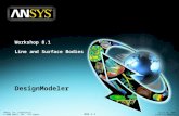 WS8.1-1 ANSYS, Inc. Proprietary © 2009 ANSYS, Inc. All rights reserved. April 28, 2009 Inventory #002597 Workshop 8.1 Line and Surface Bodies DesignModeler.