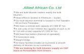 Allied African Co. Ltd.  We are bulk bitumen traders mainly the bulk bitumen.  Head office is located in Khartoum – Sudan.  Our bulk bitumen terminal.
