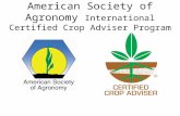 American Society of Agronomy International Certified Crop Adviser Program.