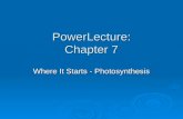 PowerLecture: Chapter 7 Where It Starts - Photosynthesis.