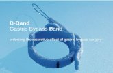 1 B-Band Gastric Bypass Band enforcing the restrictive effect of gastric bypass surgery.