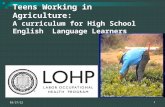 1 10/24/2015 Teens Working in Agriculture: A curriculum for High School English Language Learners.