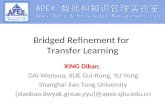 Bridged Refinement for Transfer Learning XING Dikan, DAI Wenyua, XUE Gui-Rong, YU Yong Shanghai Jiao Tong University {xiaobao,dwyak,grxue,yyu}@apex.sjtu.edu.cn.