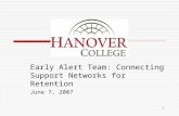 1 Early Alert Team: Connecting Support Networks for Retention June 7, 2007.