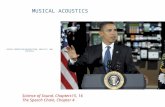 SPEECH PRODUCTION, RECOGNITION, ANALYSIS, AND SYNTHESIS MUSICAL ACOUSTICS Science of Sound, Chapters15, 16 The Speech Chain, Chapter 4.