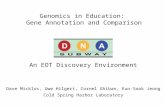Genomics in Education: Gene Annotation and Comparison An EOT Discovery Environment Dave Micklos, Uwe Hilgert, Cornel Ghiban, Eun-Sook Jeong Cold Spring.