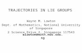 TRAJECTORIES IN LIE GROUPS Wayne M. Lawton Dept. of Mathematics, National University of Singapore 2 Science Drive 2, Singapore 117543 wlawton@math.nus.edu.sg.