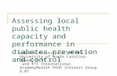 Assessing local public health capacity and performance in diabetes prevention and control Deborah Porterfield, MD MPH University of North Carolina-Chapel.