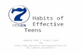 Habits of Effective Teens Adapted from S. Covey’s book and