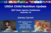 USDA Child Nutrition Update 2007 State Agency Conference Nashville, TN Stanley Garnett Child Nutrition Division Director Food and Nutrition Service, USDA.