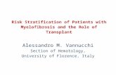 Risk Stratification of Patients with Myelofibrosis and the Role of Transplant Alessandro M. Vannucchi Section of Hematology, University of Florence, Italy.