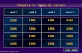 © 2012 Pearson Education, Inc. Chapter 8: Special Senses $100 $200 $300 $400 $100$100$100 $200 $300 $400 Level 1Level 2Level 3Level 4 FINAL ROUND.