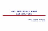 GHG EMISSIONS FROM AGRICULTURE Climate Change Workshop December 12, 2000.