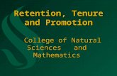 Retention, Tenure and Promotion College of Natural Sciences and Mathematics.