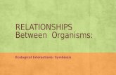 RELATIONSHIPS Between Organisms: Ecological Interactions: Symbiosis.