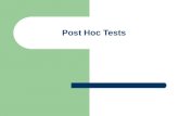 Post Hoc Tests. What is a Post Hoc Test? Review: – Adjusting Alpha Level – Multiple A Priori Comparisons What makes a test Post Hoc? – Many tests could.