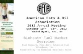 American Fats & Oil Association 2012 Annual Meeting October 10 th – 11 th, 2012 Grand Hyatt, NYC, NY Bioheat® Fuel Market Overview Paul Nazzaro, President,