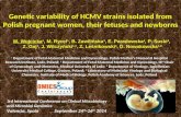 Genetic variability of HCMV strains isolated from Polish pregnant women, their fetuses and newborns 3rd International Conference on Clinical Microbiology.