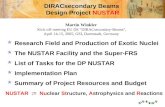 Martin Winkler, DP NUSTAR 14-4-05 DIRACsecondary Beams Design Project NUSTAR  Research Field and Production of Exotic Nuclei  The NUSTAR Facility and.