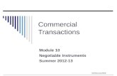 ©MNoonan2009 Commercial Transactions Module 10 Negotiable Instruments Summer 2012-13.