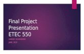 Final Project Presentation ETEC 550 LINDSEY SCHROEDER JUNE, 2015.