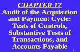 1 CHAPTER 17 Audit of the Acquisition and Payment Cycle: Tests of Controls, Substantive Tests of Transactions, and Accounts Payable.