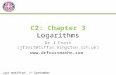 C2: Chapter 3 Logarithms Dr J Frost (jfrost@ )   Last modified: 1 st September 2015