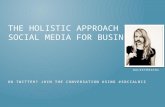 THE HOLISTIC APPROACH TO SOCIAL MEDIA FOR BUSINESS ON TWITTER? JOIN THE CONVERSATION USING #SOCIALBIZ @ALEXTHEGIRL.