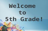 Welcome to 5th Grade!. Welcome Teacher Introduction and Background Expectations/Guidelines.