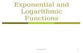 Session 6 : 9/221 Exponential and Logarithmic Functions.