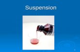1 Suspension 1. 2  Suspension:  Suspension: A suspension is a two-phase system consisting of a finely divided solid particles dispersed in liquid, or.