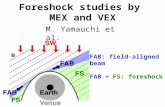 Foreshock studies by MEX and VEX FAB: field-aligned beam FAB + FS: foreshock M. Yamauchi et al.