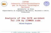 Analysis of the SGTR accident for LFR by SIMMER code Nicola Forgione CIRTEN Consorzio Interuniversitario per la Ricerca Tecnologica Nucleare UNIVERSITA’