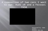 A comparison of two cars I want to own: Audi r8 and a Ferrari f450 Presented by: Adam Zandri Project #15-Car Purchase 1/4/11.