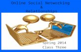 Online Social Networking & Relationships Spring 2014 Class Three.
