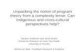 Unpacking the notion of program theory from a complexity lense: Can indigenous and cross-cultural perspectives help? Sanjeev Sridharan and Janet Smylie.