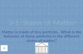 Matter is made of tiny particles. What is the behavior of these particles in the different states of matter?
