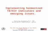 Implementing harmonized TB/HIV indicators and emerging issues. Christian Gunneberg M.O. STB World Health Organisation, Geneva The 15th Core Group Meeting.