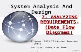 7. ANALYZING REQUIREMENTS- (Data Flow Diagrams) System Analysis And Design Program: BSCS II (Advent Semester – 2014) Lecturer: Rebecca Asiimwe Email: rasiimwe@technology.ucu.ac.ug.