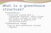 What is a greenhouse structure? Greenhouse- structure covered with a transparent material, which allows sufficient sunlight to enter for the purpose of.