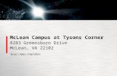 McLean Campus at Tysons Corner 8283 Greensboro Drive McLean, VA 22102.
