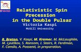 Relativistic Spin Precession in the Double Pulsar Victoria Kaspi McGill University R. Breton, V. Kaspi, M. Kramer, M. McLaughlin, M. Lyutikov, S. Ransom,