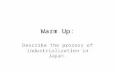 Warm Up: Describe the process of industrialization in Japan.