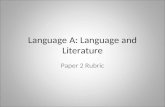 Language A: Language and Literature Paper 2 Rubric.
