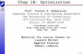 CH10.1 CSE 4100 Chap 10: Optimization Prof. Steven A. Demurjian Computer Science & Engineering Department The University of Connecticut 371 Fairfield Way,